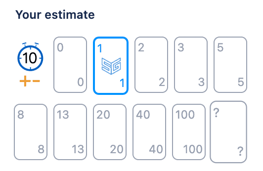 Screenshot from Smart Guess where user has selected an estimate